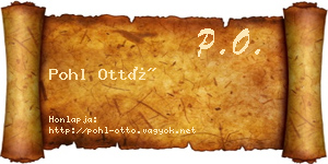 Pohl Ottó névjegykártya