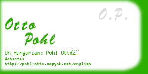 otto pohl business card
